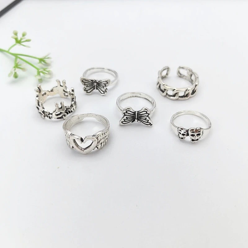 Retro Ethnic Heart Butterfly Ring – Minimalist Fashion Jewelry Fashion Ring Nixie