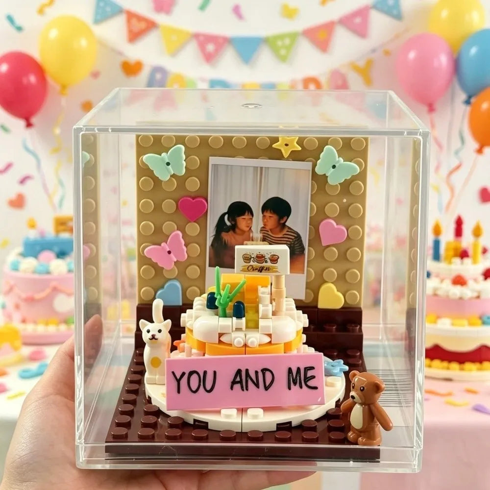 DIY Cake Building Block Photo Frame Desktop Decoration Gift