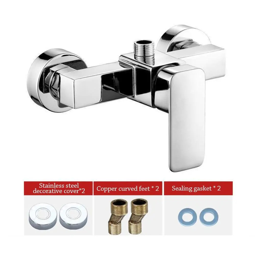 Chrome Alloy Shower Faucet G1/2 Hot Cold Wall Mount Tub Mixer Shower Faucet Nixie