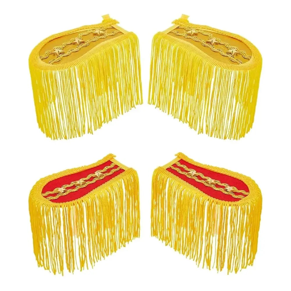Star Tassel Fringe Epaulettes Shoulder Pads for Jackets – 1 Pair