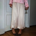 Women's Satin Polka Dot Wide Leg Pants – Elastic Waist Wide Leg Trousers Nixie Polka Dot- S