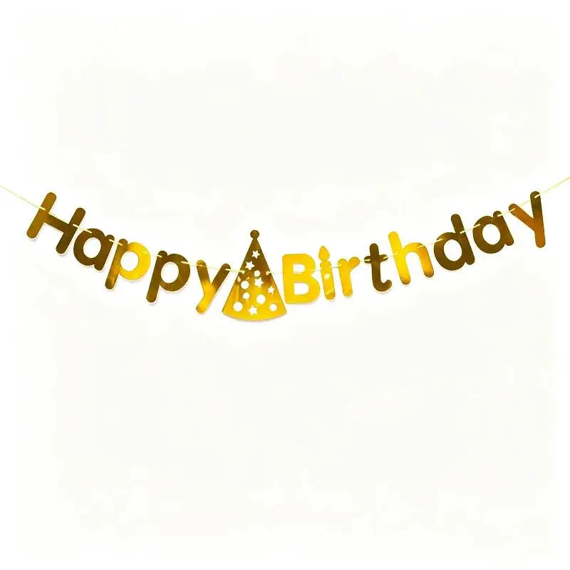Happy Birthday Banner Colorful Hat Garland Party Decoration Set Party Banner Set Nixie