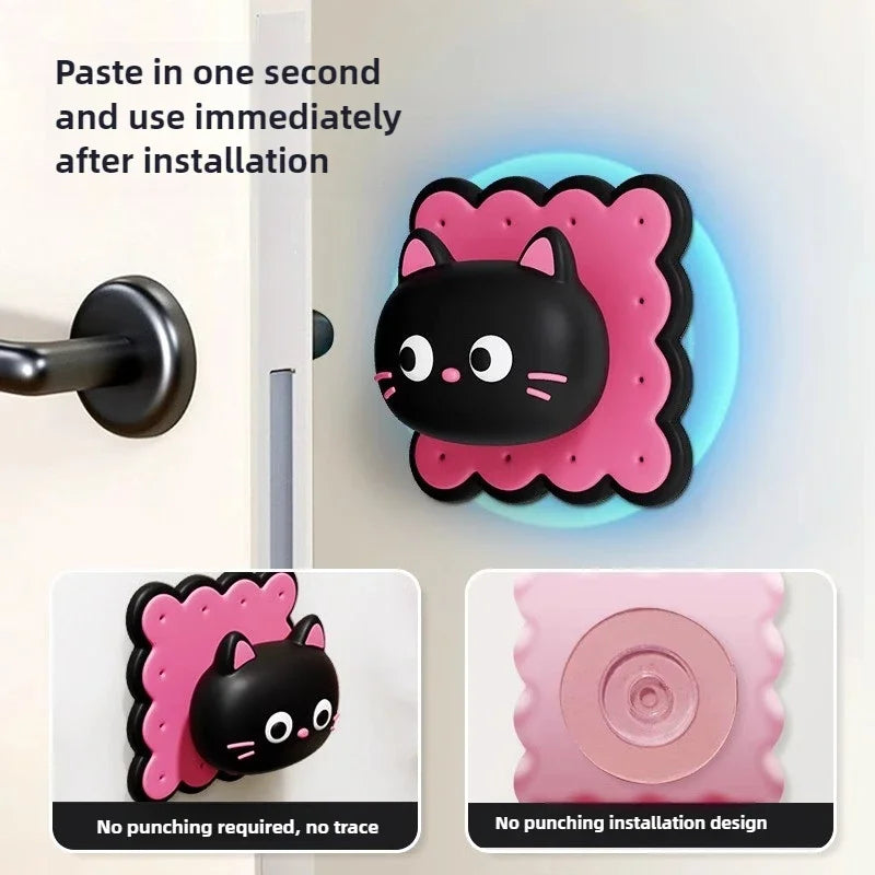 Cute Cat Silicone Door Stopper & Anti-Collision Handle Pad Door Stopper Pad Nixie