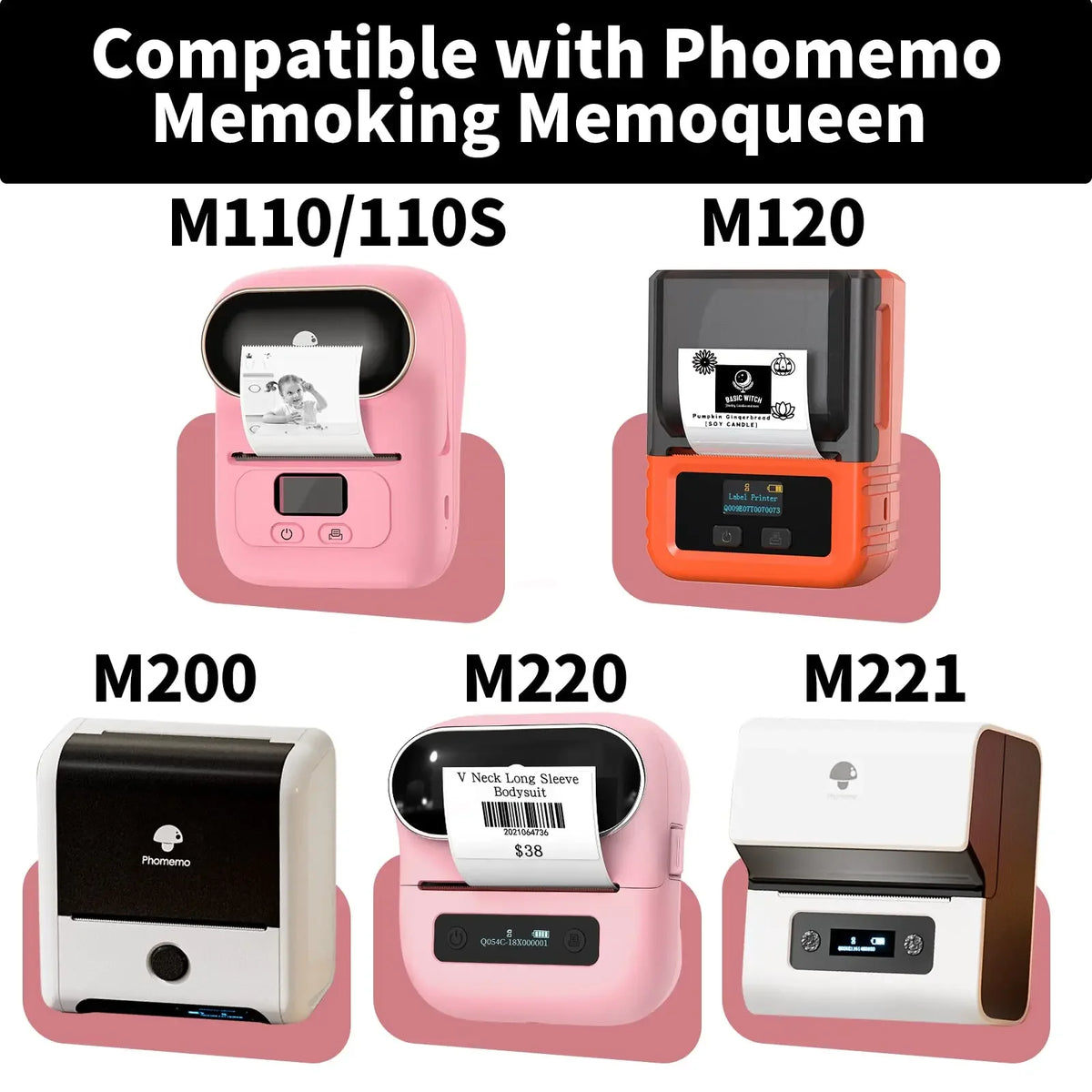 Thermal Label Sticker Paper 30–50mm | Phomemo M110 M220 M200