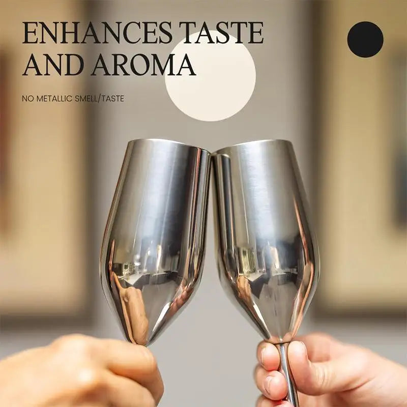 Stainless Steel Champagne Goblet – Gold & Silver Gift Glass Champagne Goblet Nixie