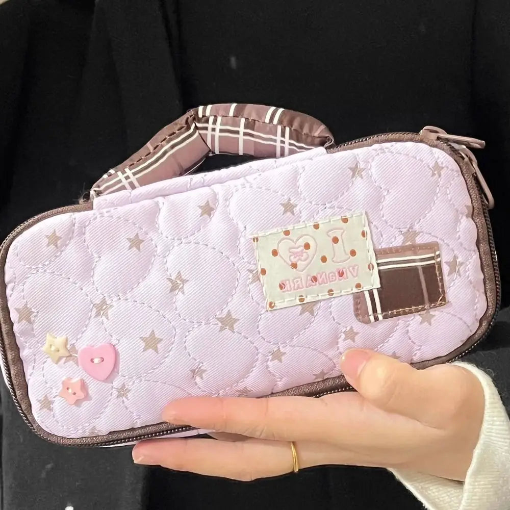 Retro Polka Dot Pencil Case – Large Capacity Stationery Pouch