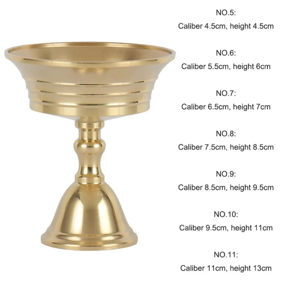 Copper Butter Lamp Holder Golden Candlestick Multi-Size