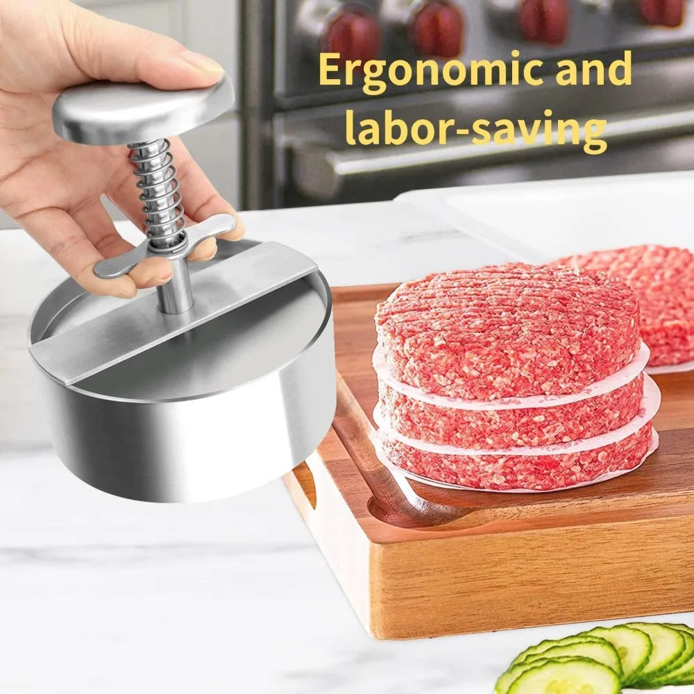 Stainless Steel Burger Press – Non-Stick Patty Maker | BBQ Burger Patty Press Nixie