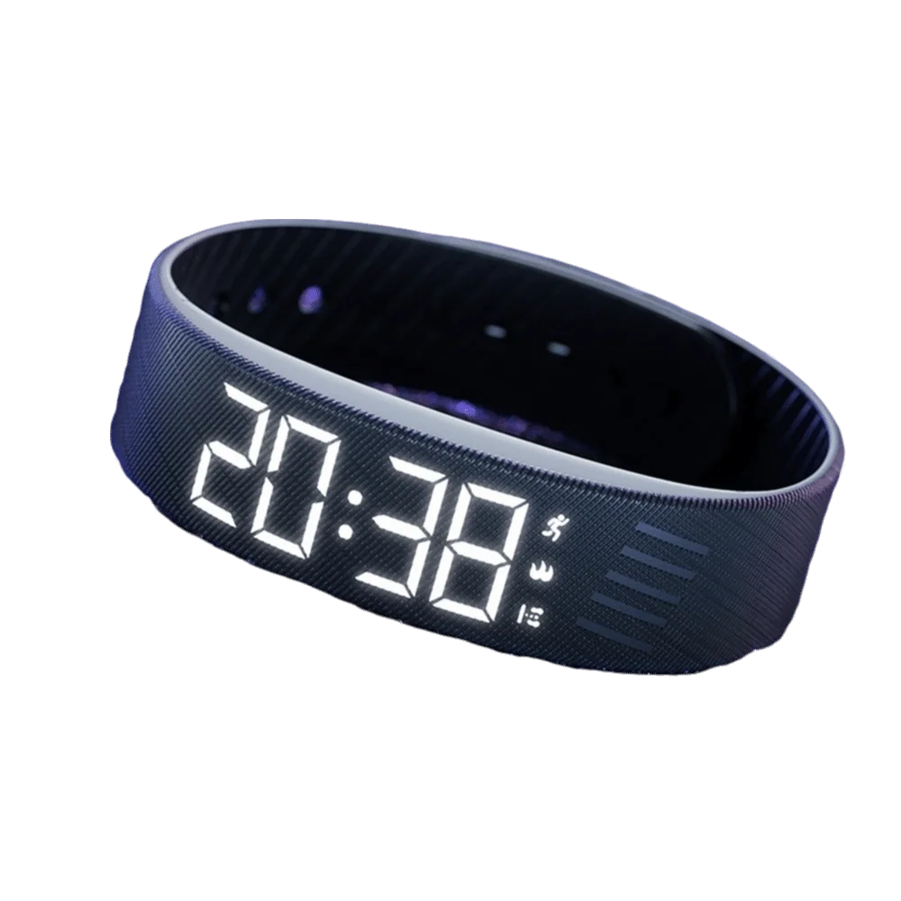 LED Vibrating Alarm Bracelet Watch – Waterproof & Pedometer Alarm Bracelet Watch Nixie Black-A