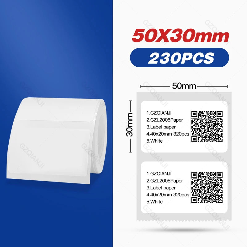 Niimbot Thermal Label Roll for B1 B21 B3S – Waterproof Stickers Thermal Label Roll Nixie White 50-30mm