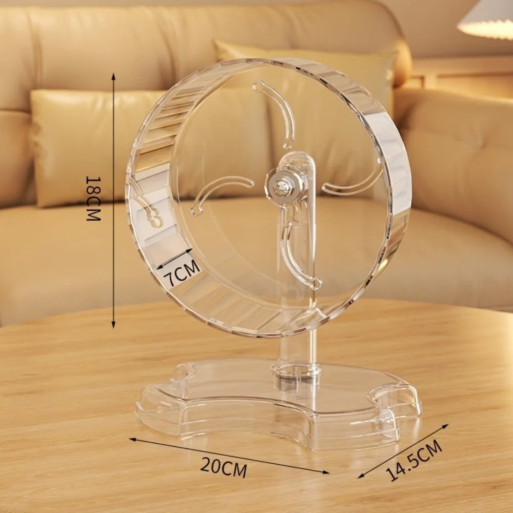 18cm Clear Hamster Running Wheel – Quiet & Height-Adjustable Pet Exercise Wheel Nixie 18cm