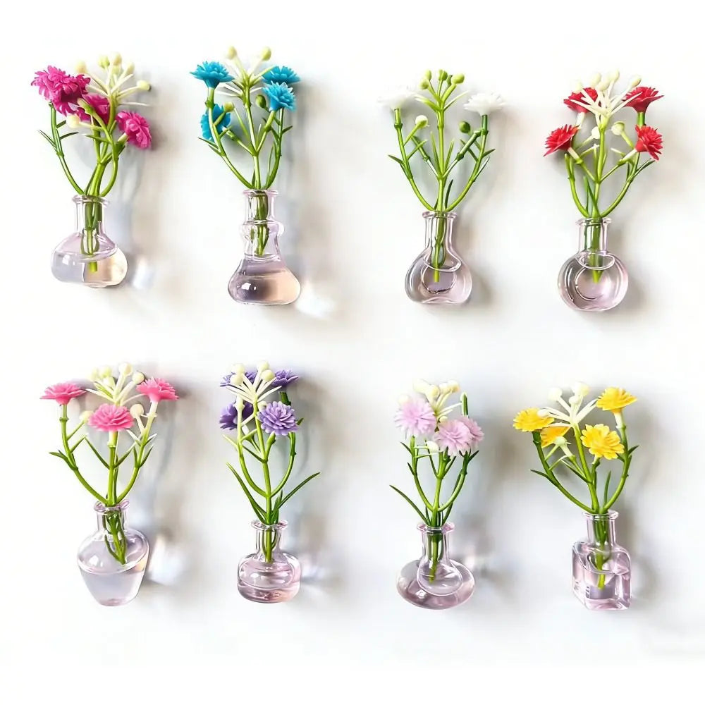 Mini Magnetic Wall Vase with Artificial Flowers – DIY Décor