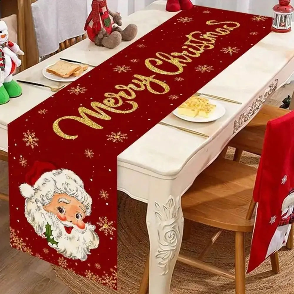Christmas Table Runner – Santa, Snowman & Elk Holiday Decor Christmas Table Runner Nixie