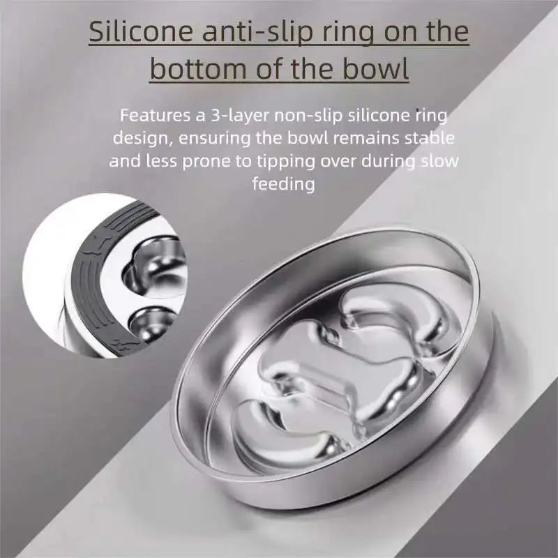 Nixie Stainless Steel Puzzle Slow Feeder Bowl for Dogs Dog Slow Feeder Bowl Nixie