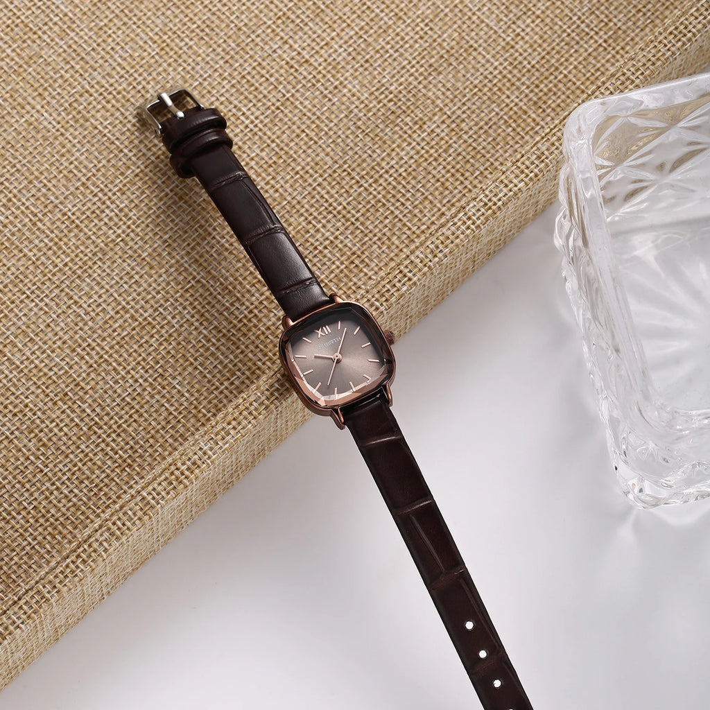 REBIRTH Casual Quartz Watch | Leather Band, Alloy Case Quartz Wristwatch Nixie