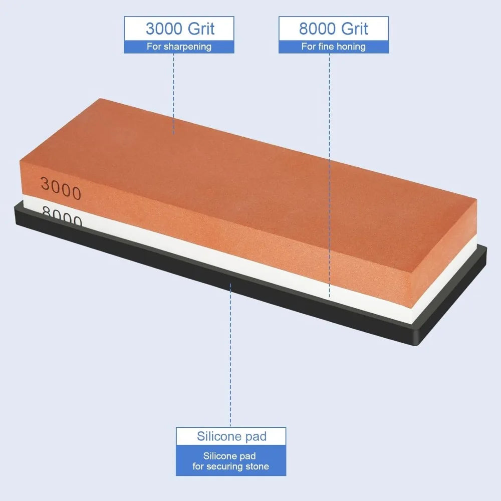 Double Sided Ceramic Whetstone Non-Slip Knife Sharpening Stone