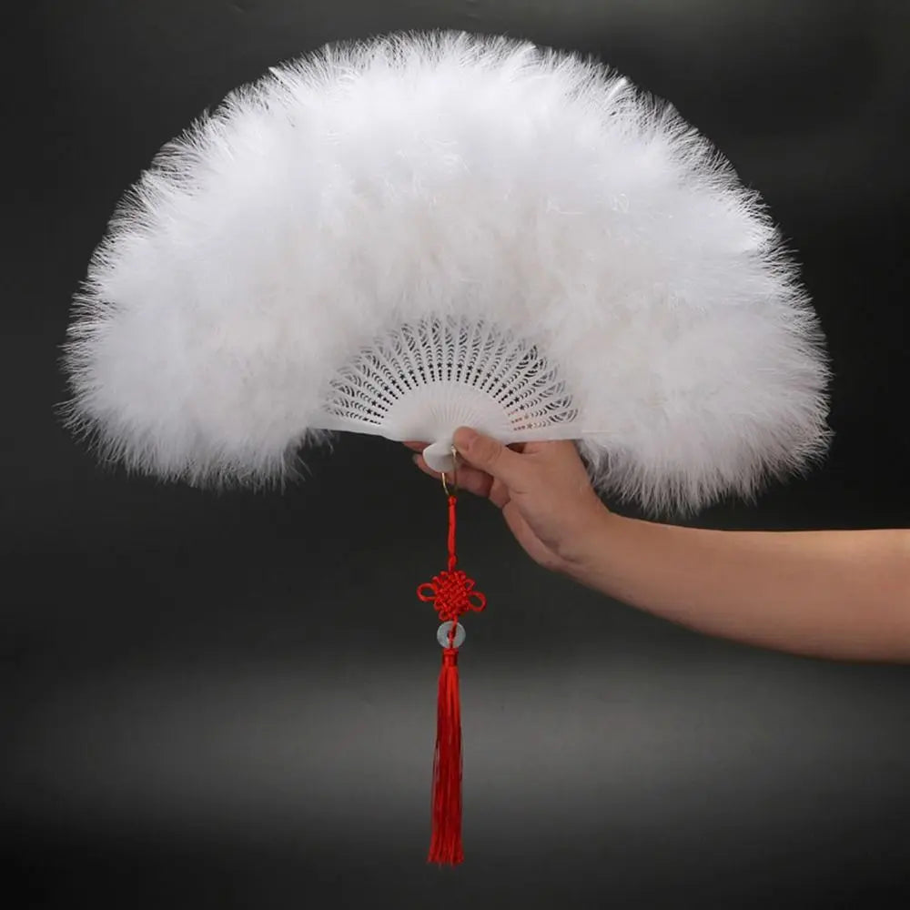 Foldable Marabou Feather Fan – 1920s Gatsby Flapper Costume