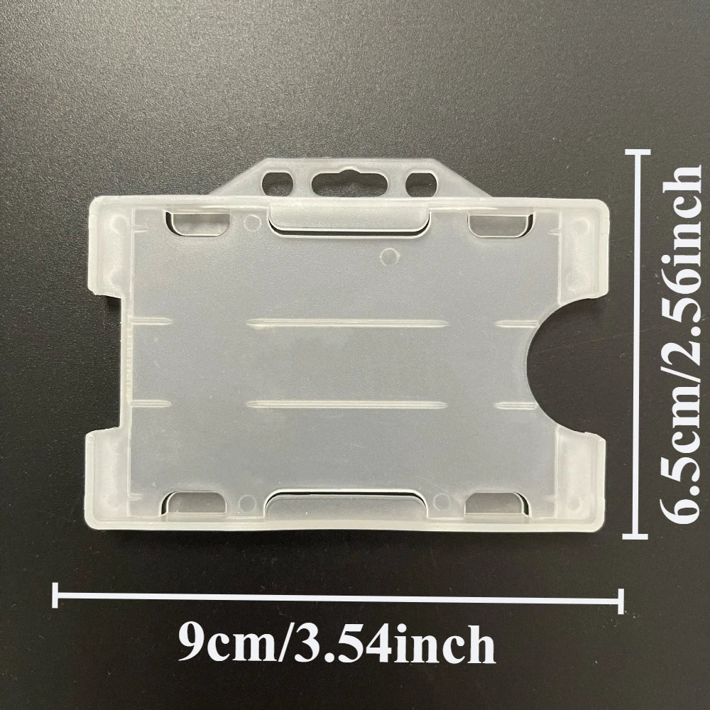 4pcs Double-Sided Hard Plastic ID Card Badge Holder Cases Badge Holder Case Nixie