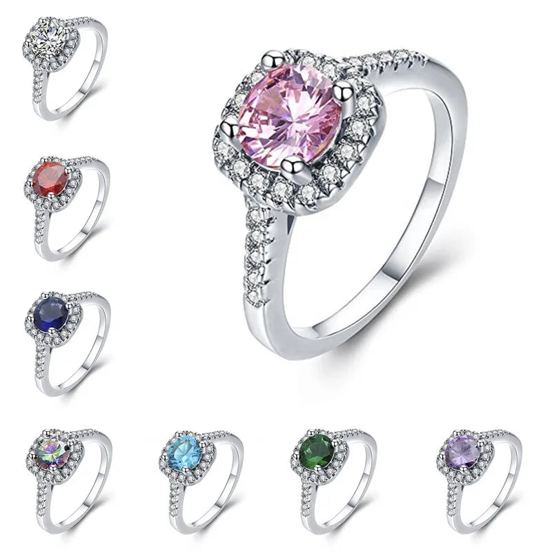 Green Zircon Vintage Crystal Ring | Zinc Alloy | Sizes 6–11 Fashion Crystal Ring Nixie