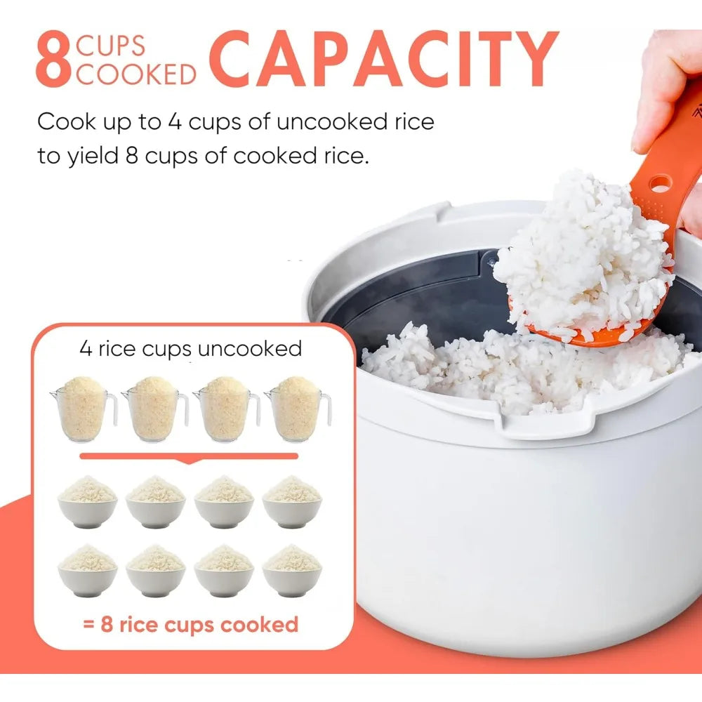 Microwave Rice & Pasta Cooker Steamer with Strainer, 2L
