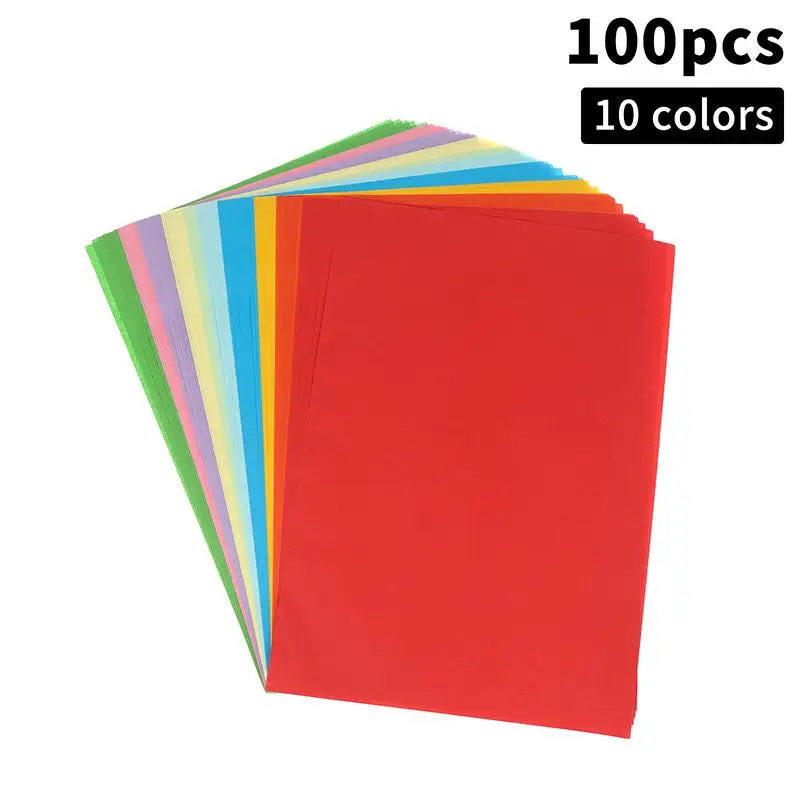 50/100pcs A4 Color Origami Craft Paper Set – 10 Colors for Kids Color Craft Paper Nixie 100Pcs