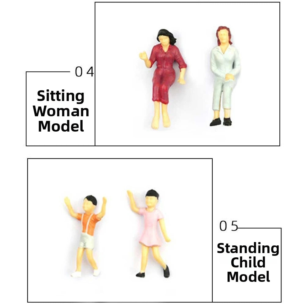 Scale Model People Figures 10/50pcs | 1:25 to 1:300 Multicolor