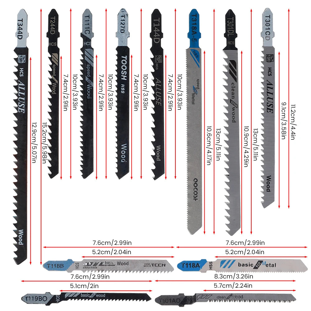 T-Shank Jigsaw Blades Set – Assorted Wood & Metal Cutting Jigsaw Blade Set Nixie