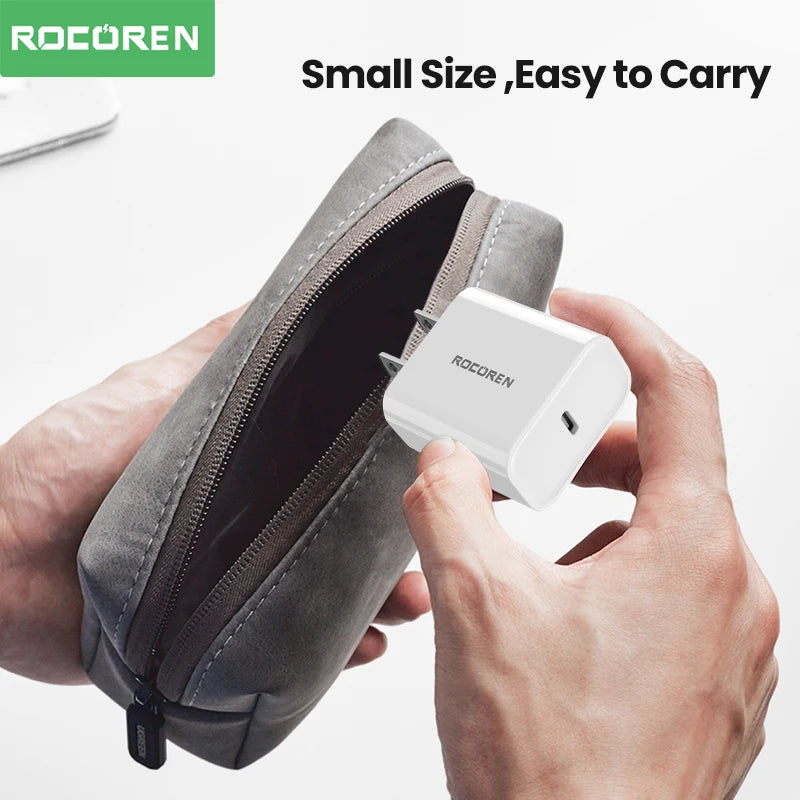 Rocoren 20W GaN USB-C Fast Charger PD3.0 QC3.0 – iPhone & Samsung USB-C GaN Charger Nixie