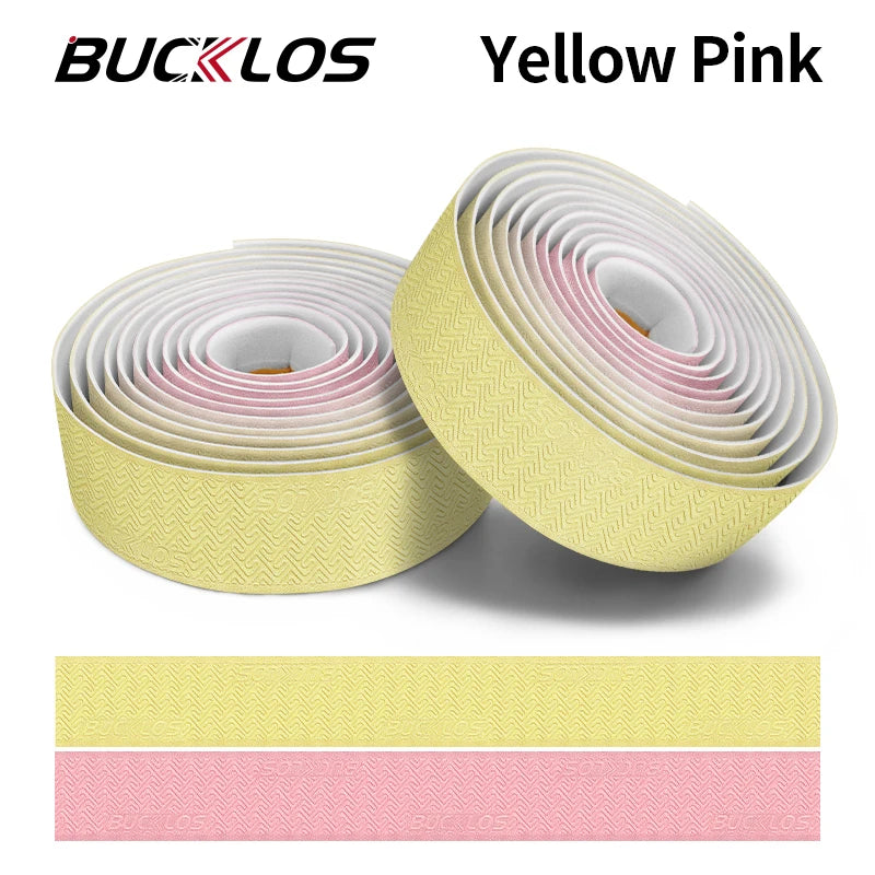 BUCKLOS Gradient Bike Handlebar Tape – Road & Gravel Bar Wrap Bike Handlebar Tape Nixie YELLOW-PINK