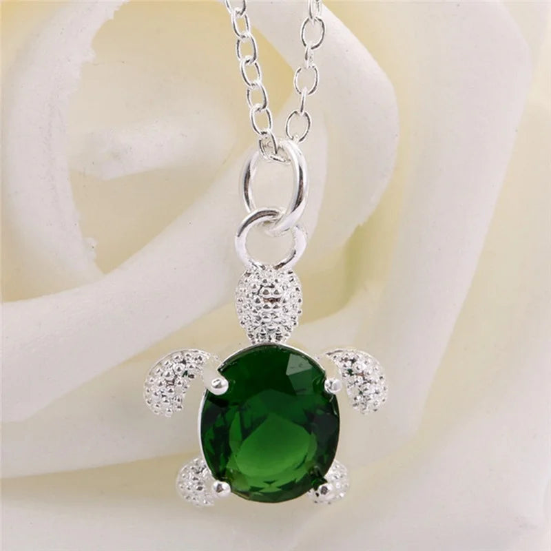 Turtle Pendant Necklace Glass Crystal Mood Tracker – Nixie Pendant Necklace Nixie
