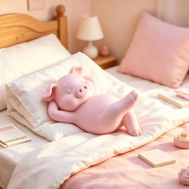 Cute Pink Mini Pig Figurine | Desktop Ornament & Home Decor Decorative Figurine Nixie