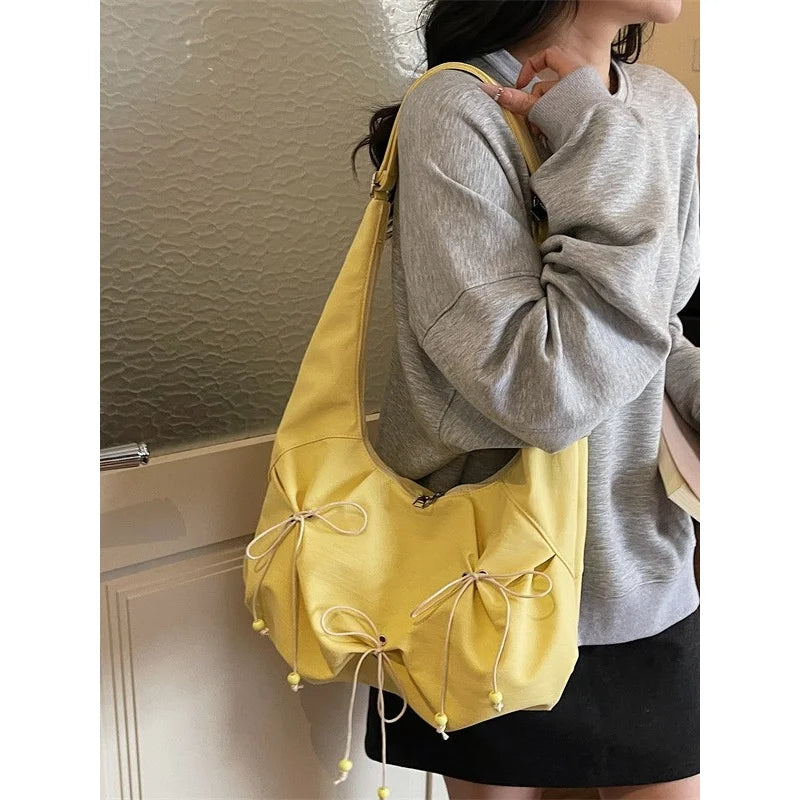 Korean Bow Nylon Shoulder Bag – Large Capacity Women's Bag Women's Shoulder Bag Nixie