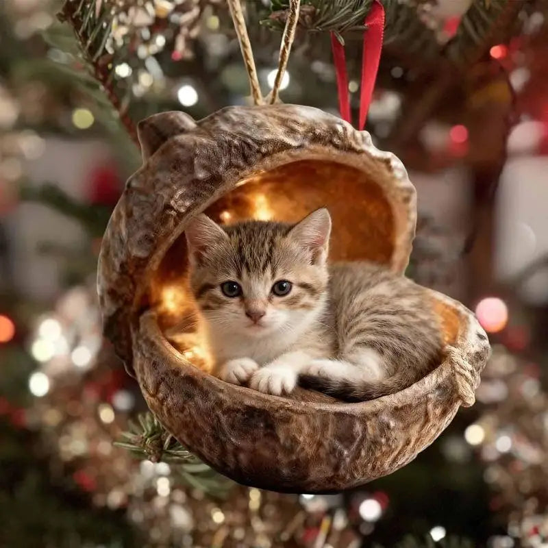 Animal Christmas Ornaments 2D Flat Acrylic Xmas Tree Pendant Christmas Ornament Nixie
