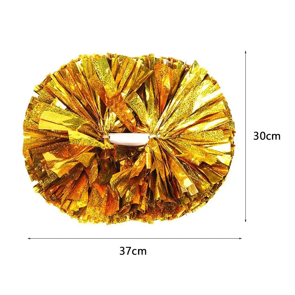 Colorful Cheerleader Pom Poms 30x37cm – Metallic Dance Props Cheerleading Pom Poms Nixie
