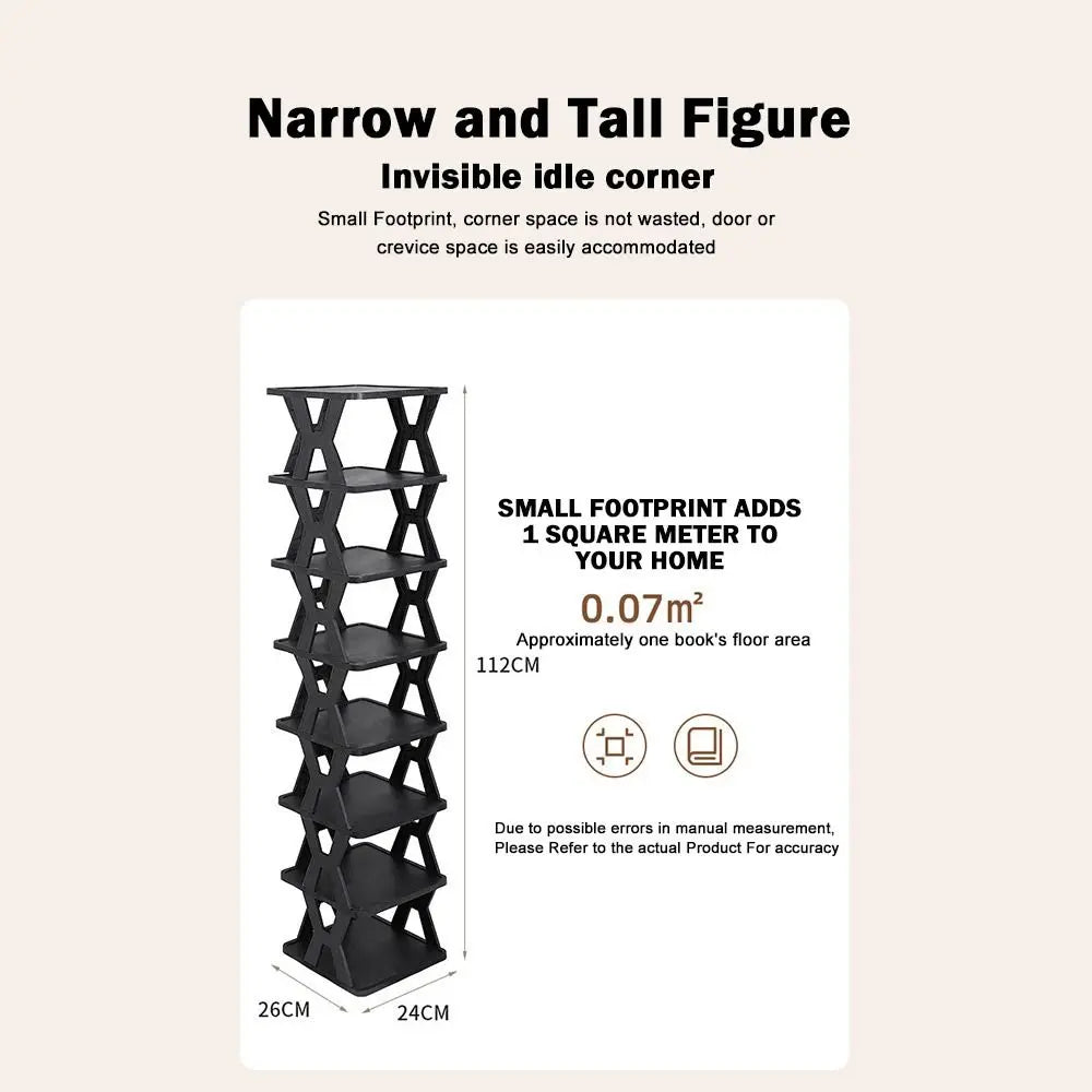 Stackable Plastic Shoe Rack – Dustproof Vertical Organizer