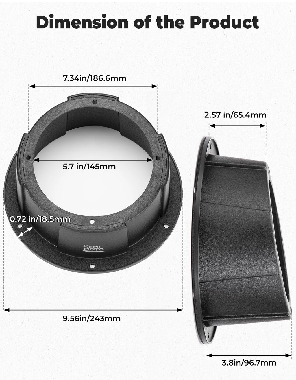 KEMIMOTO 6.5" Angled Speaker Pod Enclosures – UTV, ATV, Boat Speaker Pod Enclosure Nixie