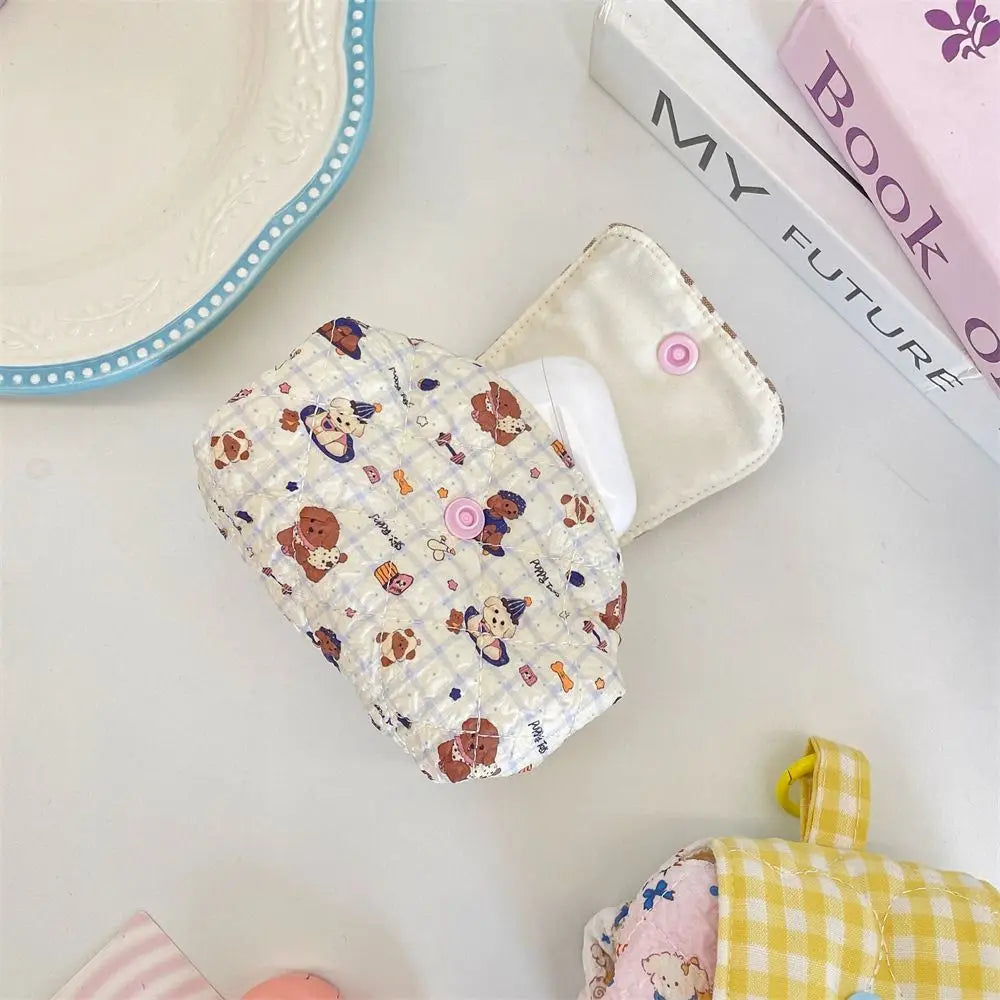 Mini Quilted Makeup Bag – Kawaii Snap Closure Cosmetic Pouch Cosmetic Pouch Nixie
