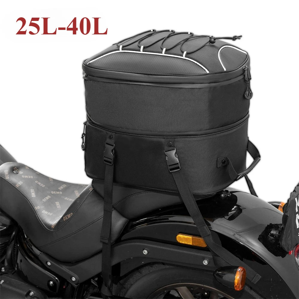 KEMITOUR Expandable Motorcycle Tail Bag 7-12L Rear Seat Luggage Motorcycle Tail Bag Nixie 25L-45L