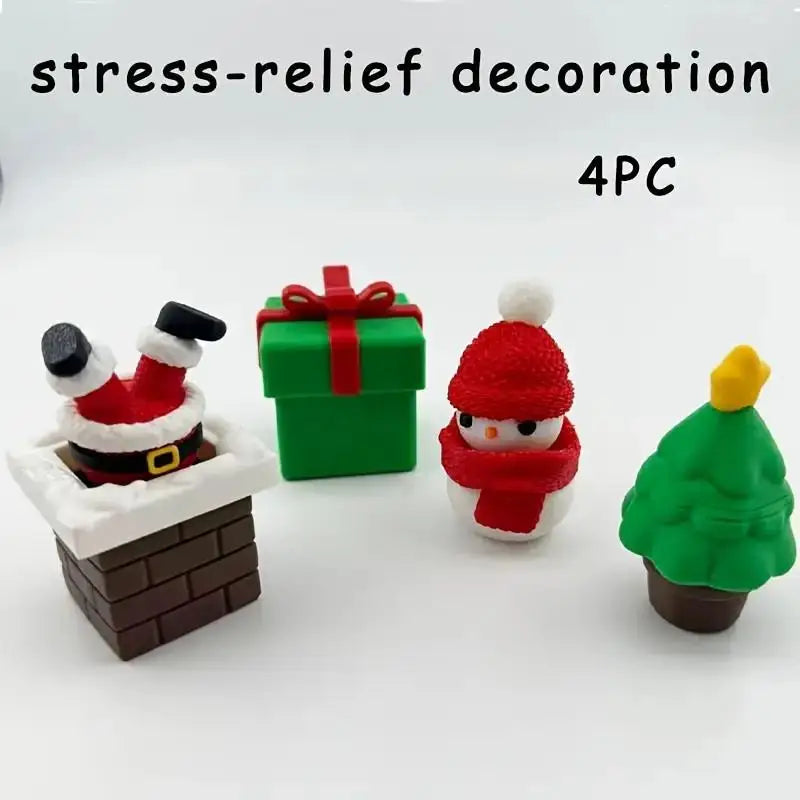 3D Santa Claus Chimney Clicker Toy Christmas Desk Ornament