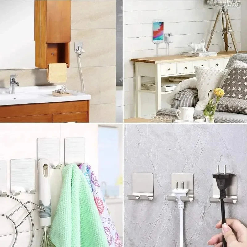 2-Pack Stainless Steel Razor Holder Bathroom Wall Hook Organizer Bathroom Hook Organizer Nixie
