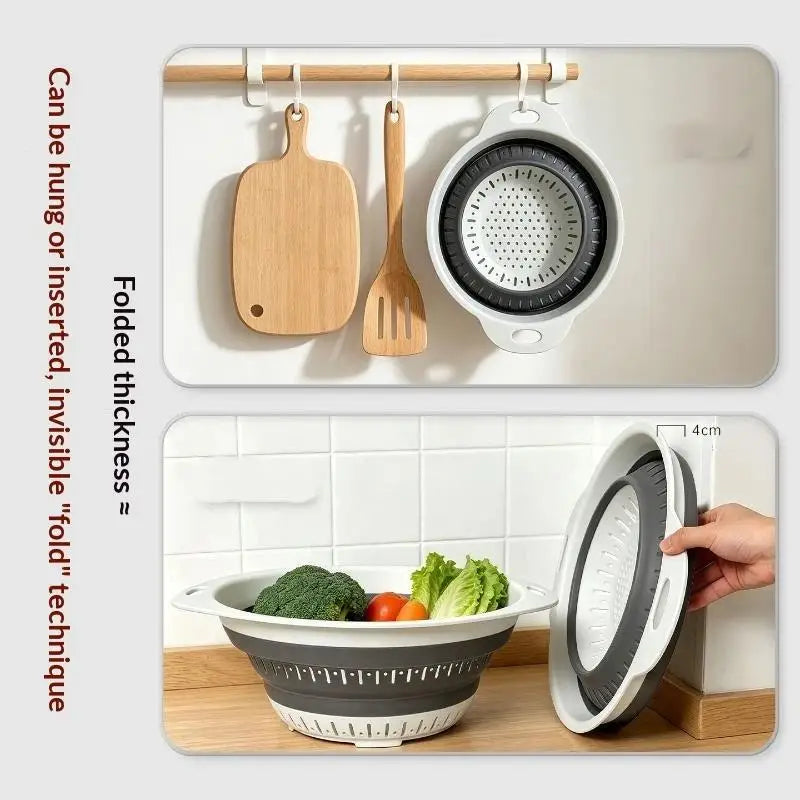 Collapsible Silicone Drainer Basket | Folding Washing Bowl Collapsible Drainer Basket Nixie