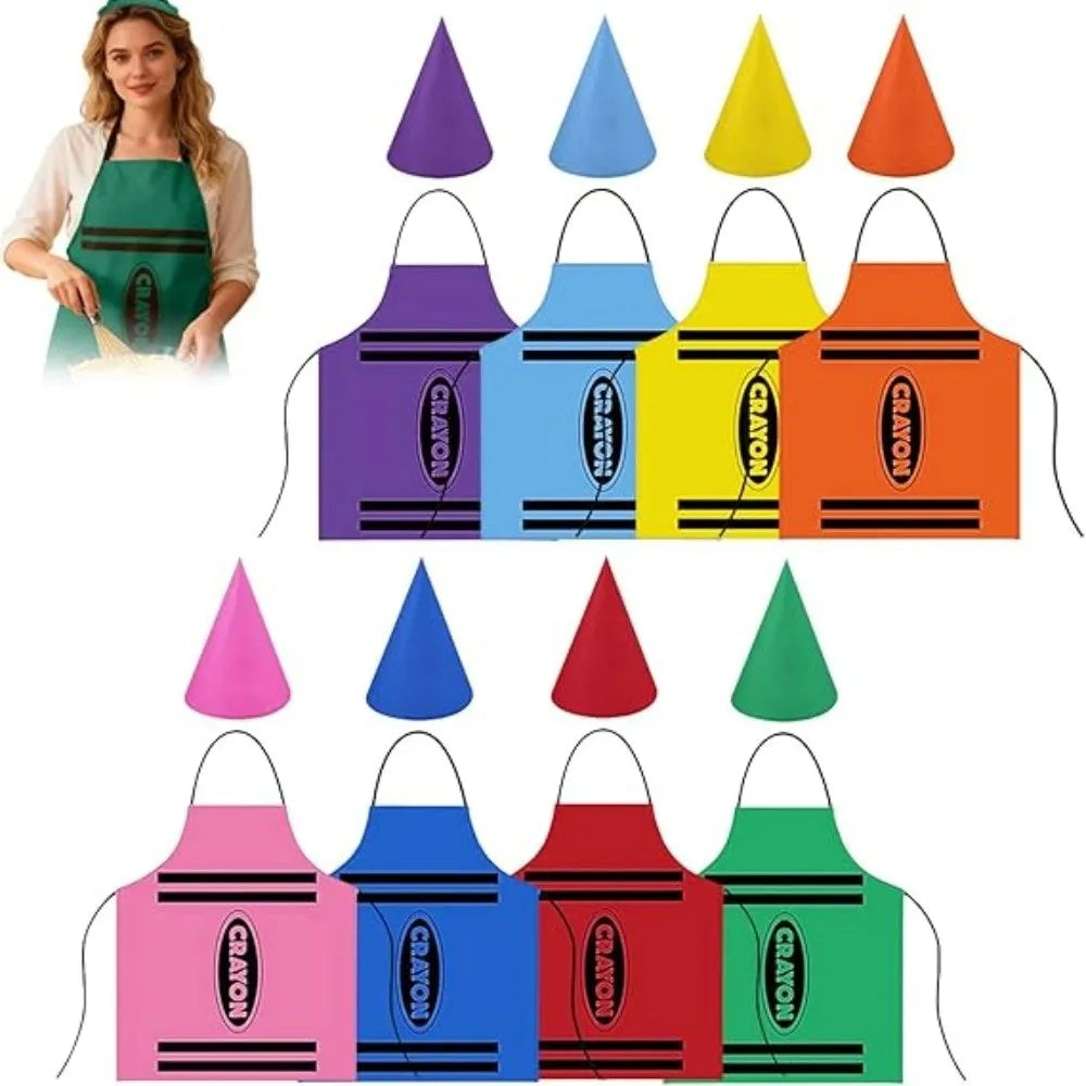 Crayon Costume Apron & Cone Hat Set – Adults Halloween Halloween Costume Set Nixie
