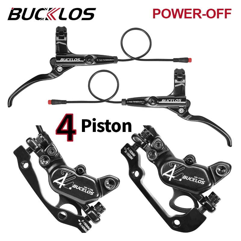 BUCKLOS 4-Piston E-Bike Hydraulic Disc Brake Set | HD-E735