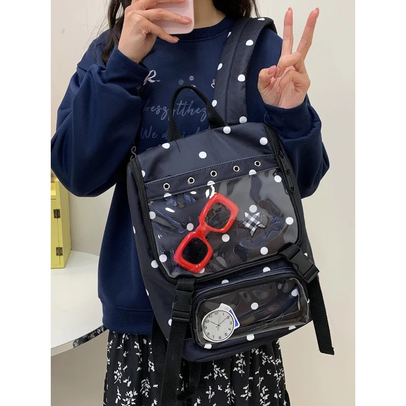 Polka Dot Star Transparent Backpack – Cute Lightweight Women's Bag Women's Backpack Nixie