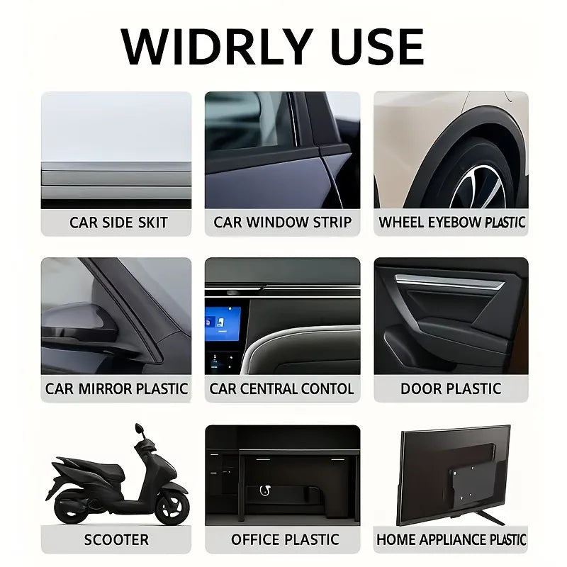 Car Plastic Restorer Black Gloss Wax – Interior & Panel Coating Auto Plastic Restorer Nixie