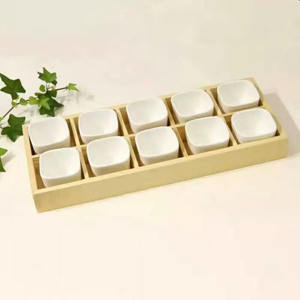 Multi-Grid Wood Succulent Tray & Desktop Organizer Holder Wood Planter Tray Nixie