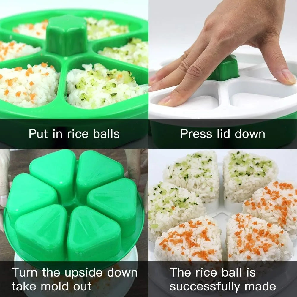 Triangle Onigiri Mold – BPA-Free Rice Ball Maker, 6 Shapes