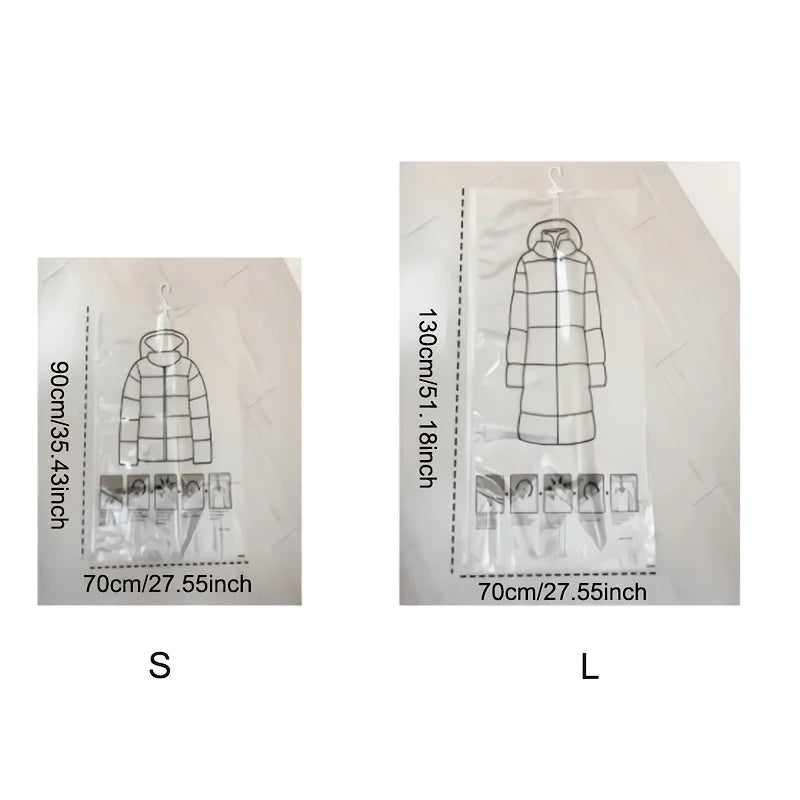 Extra Large 5-Hook Hanging Vacuum Storage Bag for Clothing Vacuum Storage Bag Nixie