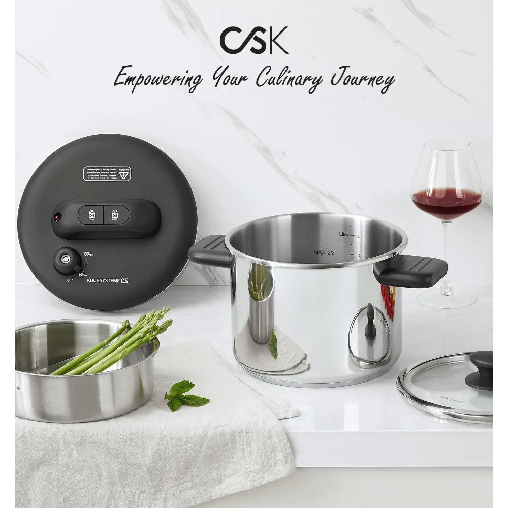 Stainless Steel Pressure Cooker 6L & 8L | Induction Compatible Pressure Cooker Nixie