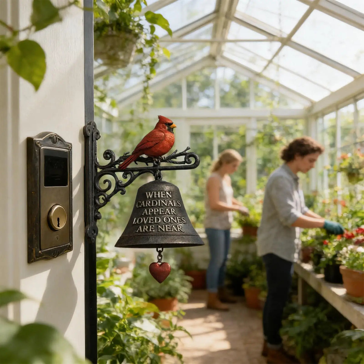 Cardinal Red Bird Wall Mounted Dinner Bell | Rustic Porch Decor Decorative Dinner Bell Nixie